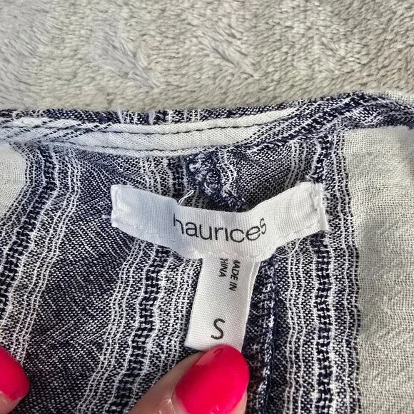 Maurices Cover Up Women Small Gray Beige Stripes Swimsuit Coverup Beach Summer - Picture 10 of 11